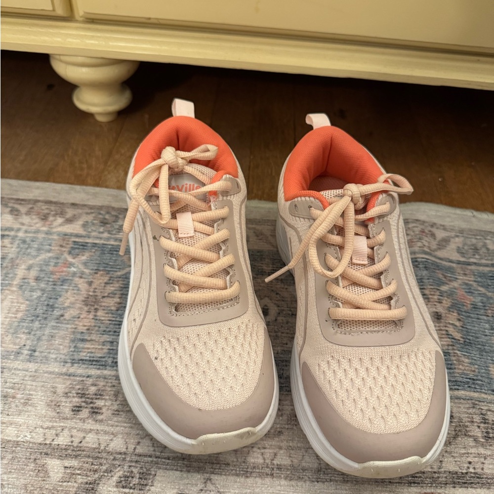 Women's Beige and Coral Athletic Shoes